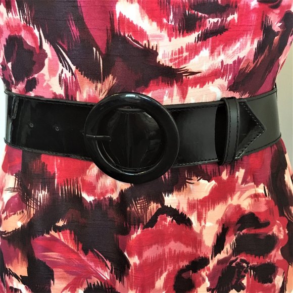 ALEX MARIE Pink & Black Floral Belted Dress | 4 - Picture 7 of 14